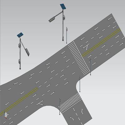 Tipo poste octagonal de T de la forma los 6M Cantilever Traffic Light