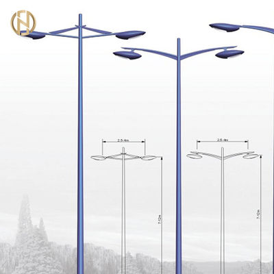 Grueso simple o doble de la galvanización 85um de la aduana los 3-12M de poste ligero de calle del brazo