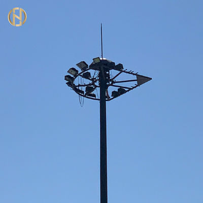 Tipo fijo ligero galvanizado de postes los 60FT los 65FT los 70FT Dodecagon de inundación de la inmersión caliente