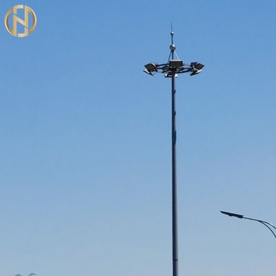 Palo de 12 metros de alto galvanizado poste con la baja del mecanismo de aumento