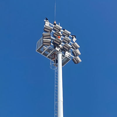 comprar Iluminación de estadio de mástil alto con construcción de acero galvanizado y múltiples opciones de altura de 15 a 40 metros online manufacture