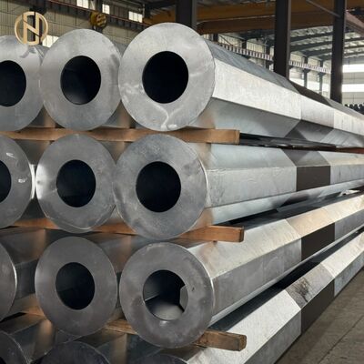 comprar Hot-dip Galvanized Octagonal Steel Power Pole with Circular Anti-sinking Bottom Plate online manufacture