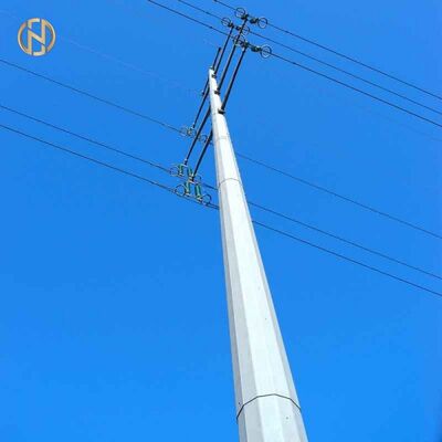 Comprar 33kV/66kV Q355B HDG Polo de utilidad octogonal de acero, monopolio de deslizamiento unido de 30FT/40FT para líneas aéreas de energía, ISO 1461 online manufacture