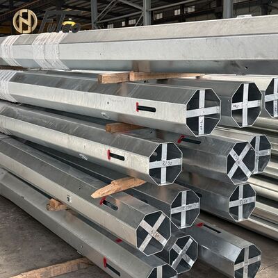 Comprar 12m 40ft Q460 Pollo de utilidad de acero octogonal galvanizado en caliente con refuerzo cruzado interno online manufacture