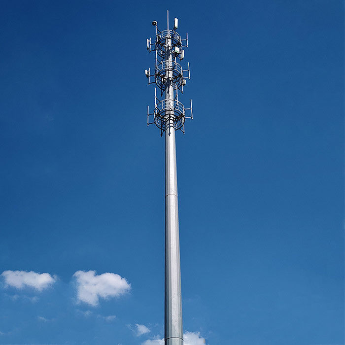 100FT 120FT Poles de telecomunicaciones Tratamiento de superficie galvanizado por sumersión en caliente y Futao Telecomunicaciones Cálculo de desviación posterior