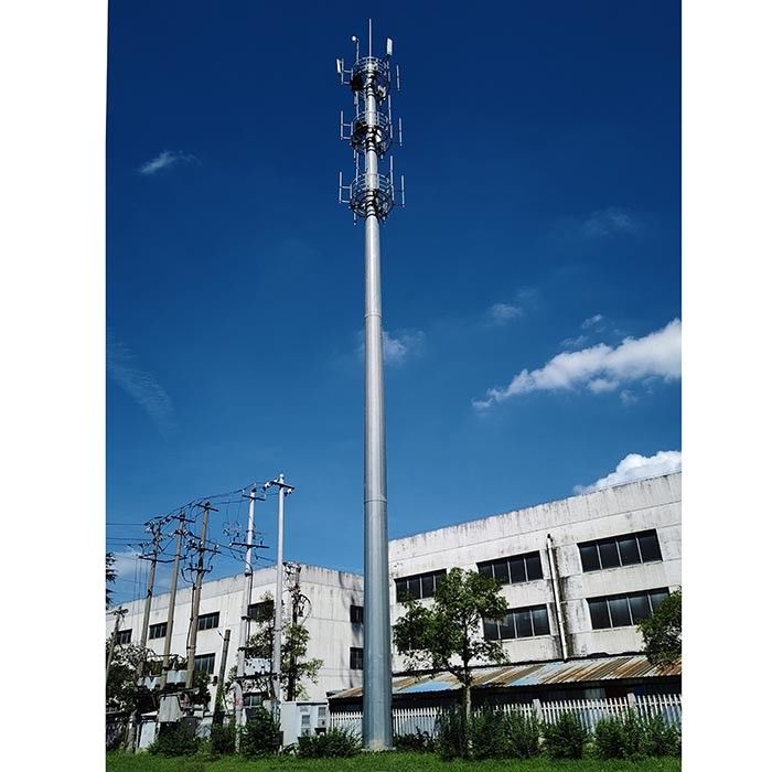 Antennas de acero recubiertas de polvo de 40 m Monopoles con plataforma
