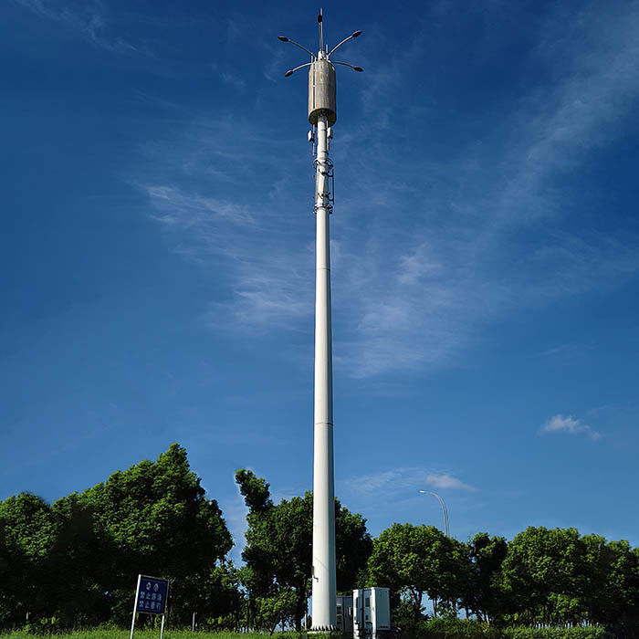 Antennas de acero recubiertas de polvo de 40 m Monopoles con plataforma