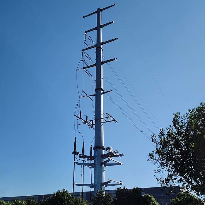 Poste de línea de transmisión eléctrica de alta tensión galvanizado en caliente, equipo eléctrico