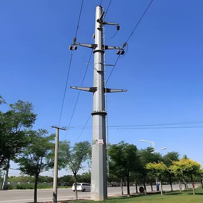Poste de línea de transmisión eléctrica de alta tensión galvanizado en caliente, equipo eléctrico