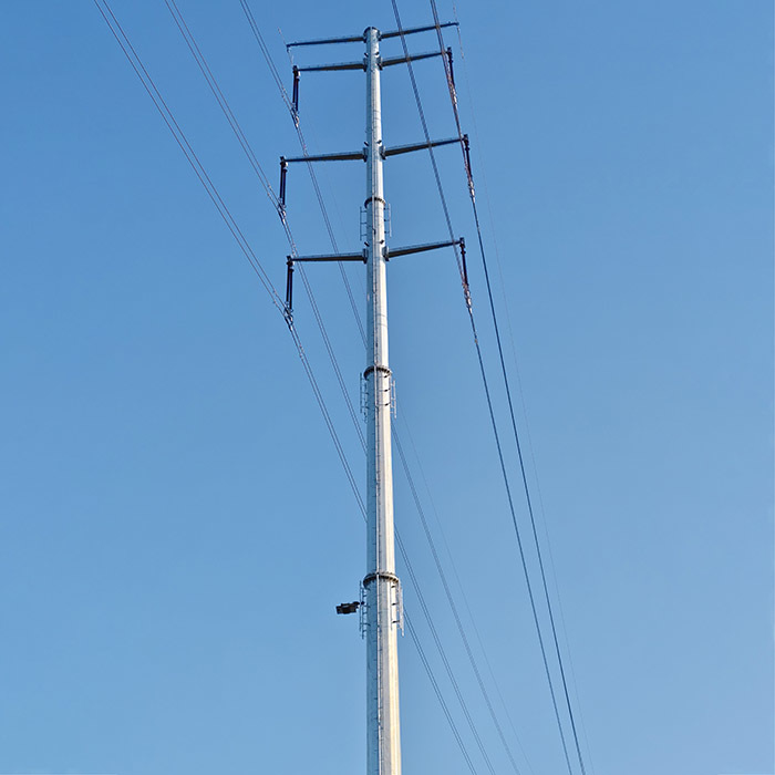 Poste de energía de acero de distribución eléctrica galvanizado por inmersión en caliente octogonal poligonal de 25 pies a 45 pies