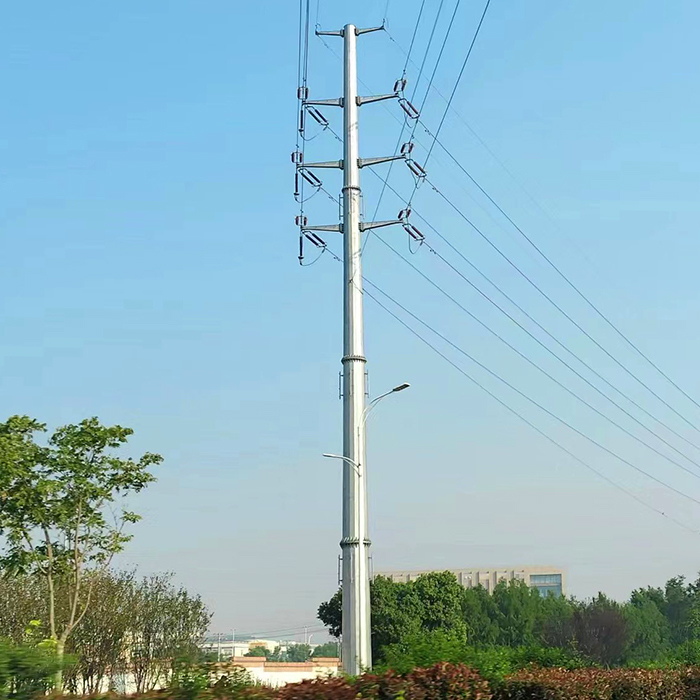 Poste de energía de acero de distribución eléctrica galvanizado por inmersión en caliente octogonal poligonal de 25 pies a 45 pies