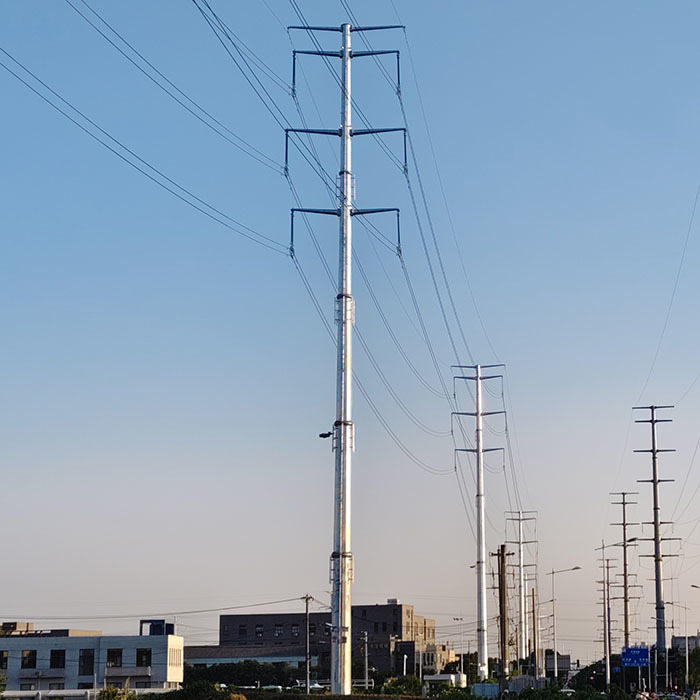 Poste de energía de acero de distribución eléctrica galvanizado por inmersión en caliente octogonal poligonal de 25 pies a 45 pies