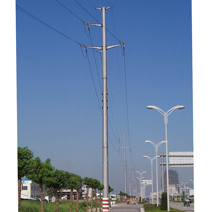 Poste de energía de acero de distribución eléctrica galvanizado por inmersión en caliente octogonal poligonal de 25 pies a 45 pies