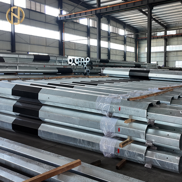 Poste de energía de acero de distribución eléctrica galvanizado por inmersión en caliente octogonal poligonal de 25 pies a 45 pies