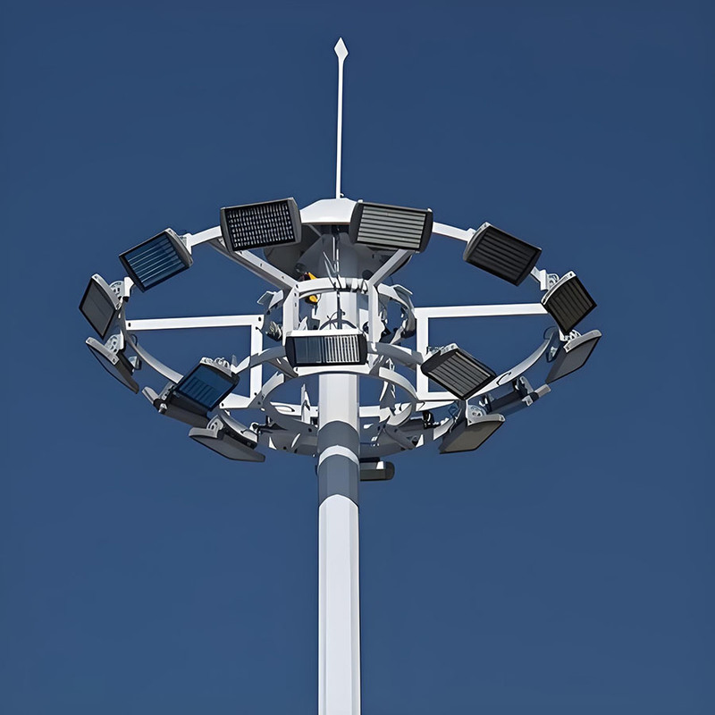 Poste de luz alto ajustable de 15m a 50m, poste alto para estadio, poste de iluminación de mástil alto galvanizado de gran venta