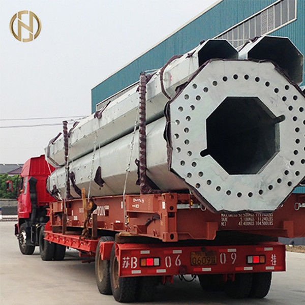La inmersión caliente para uso general de acero tubular de Q345 poste 138KV galvanizó ASTM570 superficial
