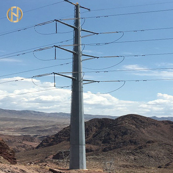 110KV 115KV galvanizó la vida de servicio larga material de acero de poste de poder Q460C