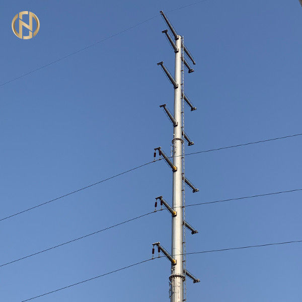 Resistencia galvanizada del terremoto de la altura de Electric Power poste los 35m buena