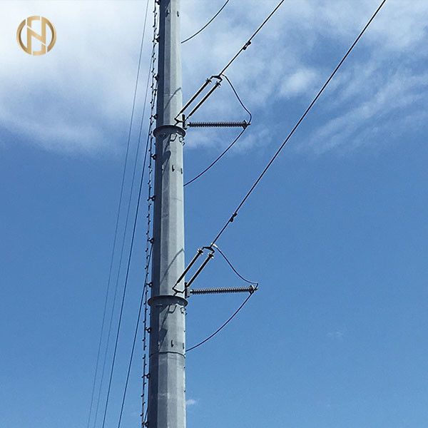 Línea eléctrica telescópica lateral poste 100um 230kv de poste de la corriente eléctrica 12