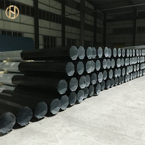 La inmersión caliente eléctrica modificada para requisitos particulares 500daN de poste el 12m de la corriente del color galvanizó la superficie