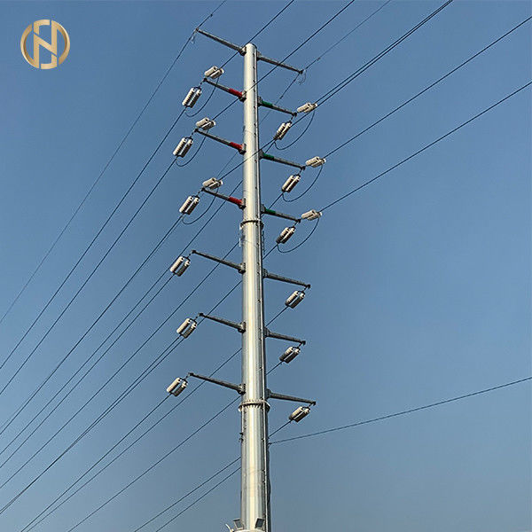 Poder de acero para uso general de acero postes de 33KV el 18m poste con el aislador y el conductor