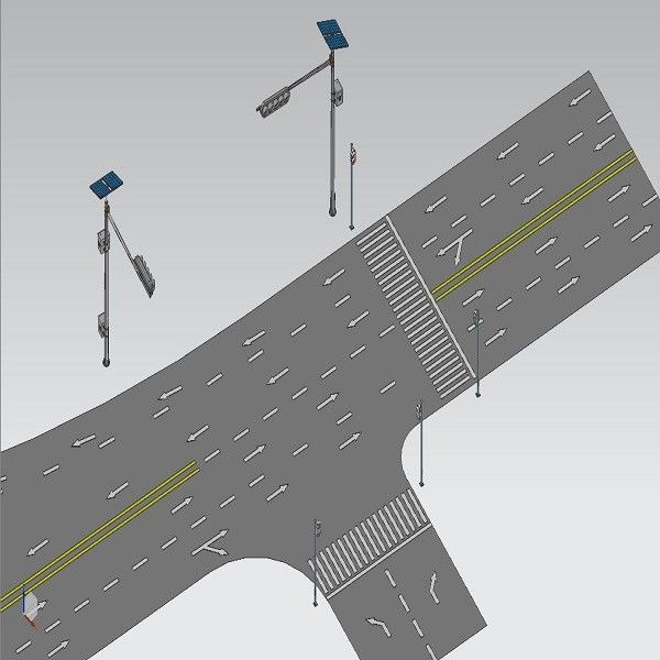 Tipo poste octagonal de T de la forma los 6M Cantilever Traffic Light