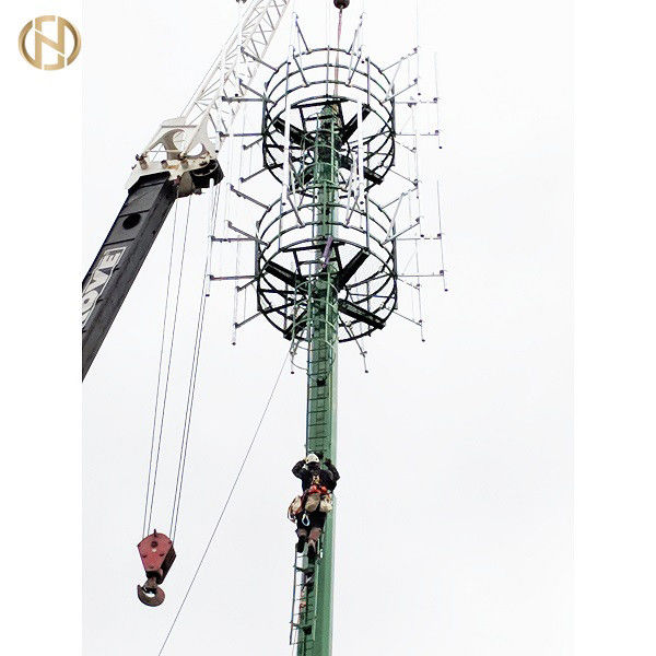 Torre monopolar galvanizada común los 30M de las telecomunicaciones del poste de la telecomunicación del resbalón los 36M