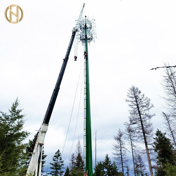 Acero de postes ASTM A572 GR65 de las telecomunicaciones del poste de la telecomunicación del 100FT el 120FT