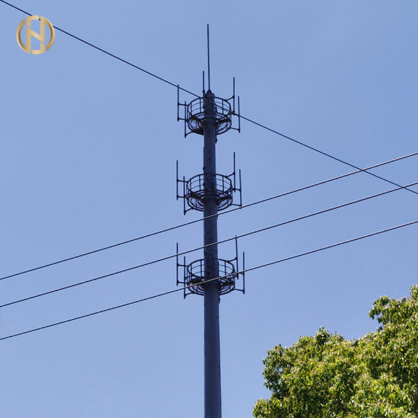 Torre monopolar galvanizada común los 30M de las telecomunicaciones del poste de la telecomunicación del resbalón los 36M