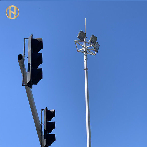 Alto palo poste del aeropuerto con forma del sistema de iluminación de la inundación del LED los 35M los 40M Octadecagon