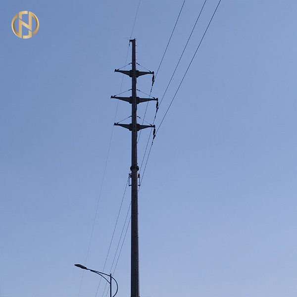 torre monopolar de acero afilada tubular del 19M 3000daN los 60FT poste para la línea de transmisión