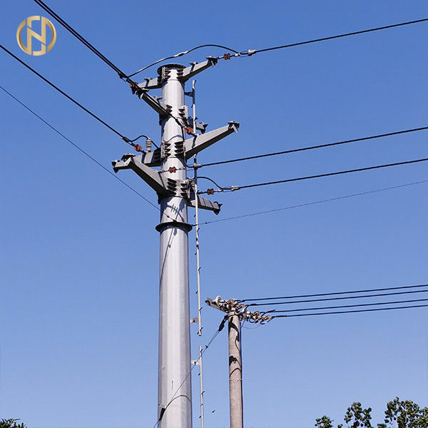 torre monopolar de acero afilada tubular del 19M 3000daN los 60FT poste para la línea de transmisión