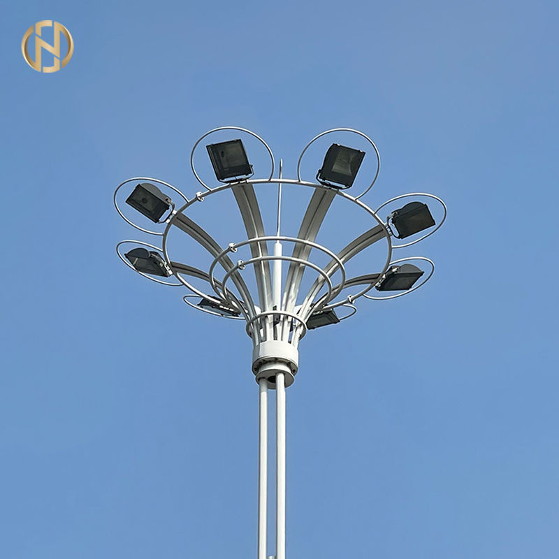 30 m de altura de mástil de palo con sistema de elevación y acero galvanizado en caliente para iluminación de estadios y 50000 horas de vida útil