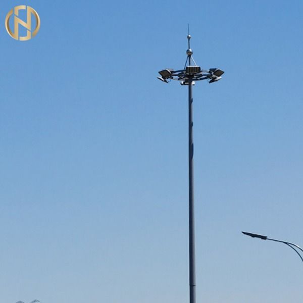 Palo de 12 metros de alto galvanizado poste con la baja del mecanismo de aumento