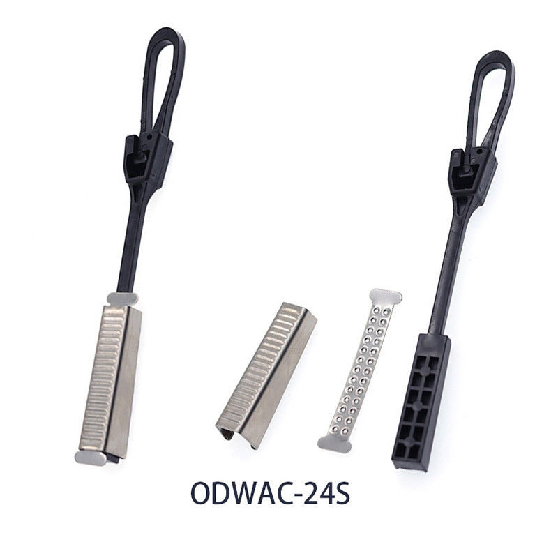 La suspensión del cable de la serie FTTH de ODWAC afianza la tensión inoxidable del alambre con abrazadera de acero