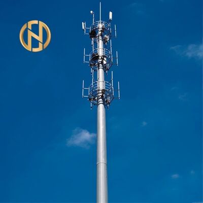 FUTAO Venta Caliente Poste Monopolo de Acero Galvanizado de 30m; Antena de Torre de Telecomunicaciones de Alta Resistencia para Estación Base 5G